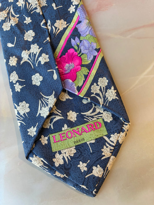 Cravatta Vintage Leonard Paris in seta #100