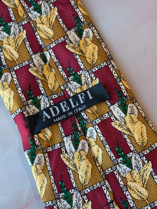 Cravatta Vintage Adelfi in seta floreale #086