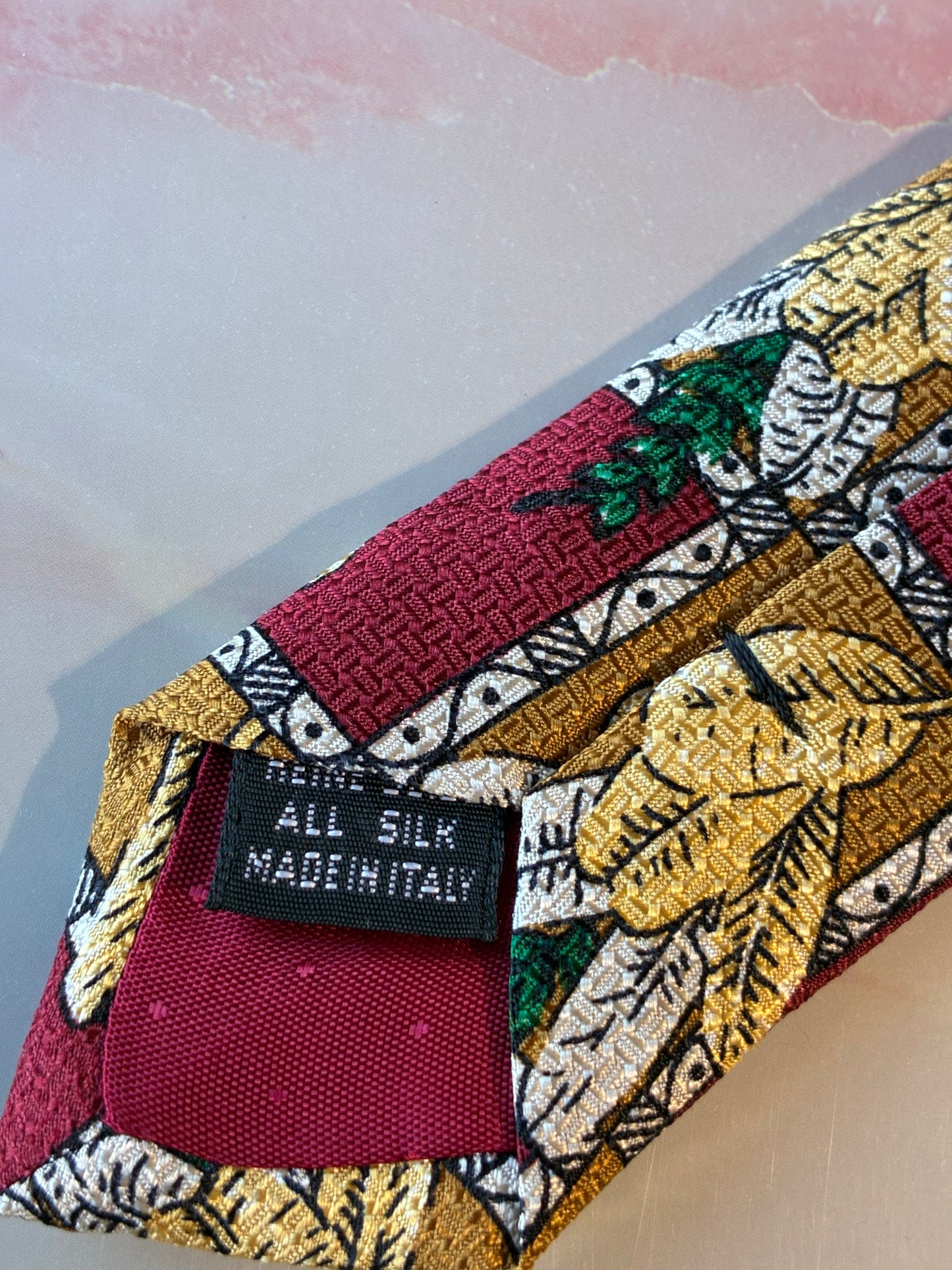 Cravatta Vintage Adelfi in seta floreale #086