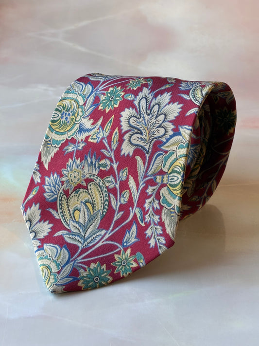 Cravatta Vintage CLUB in seta a fiori #092
