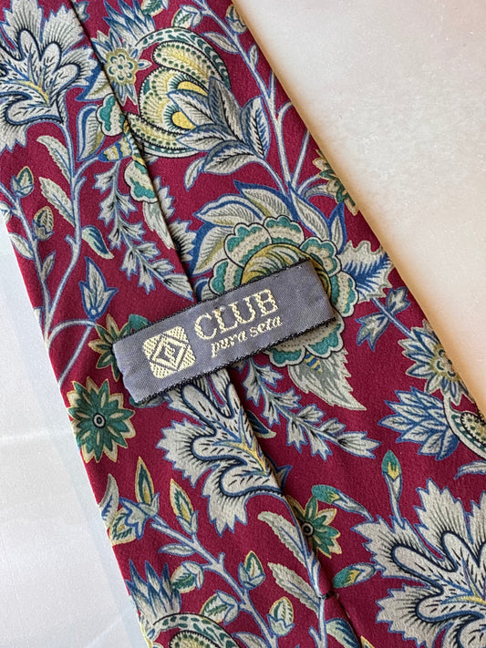 Cravatta Vintage CLUB in seta a fiori #092